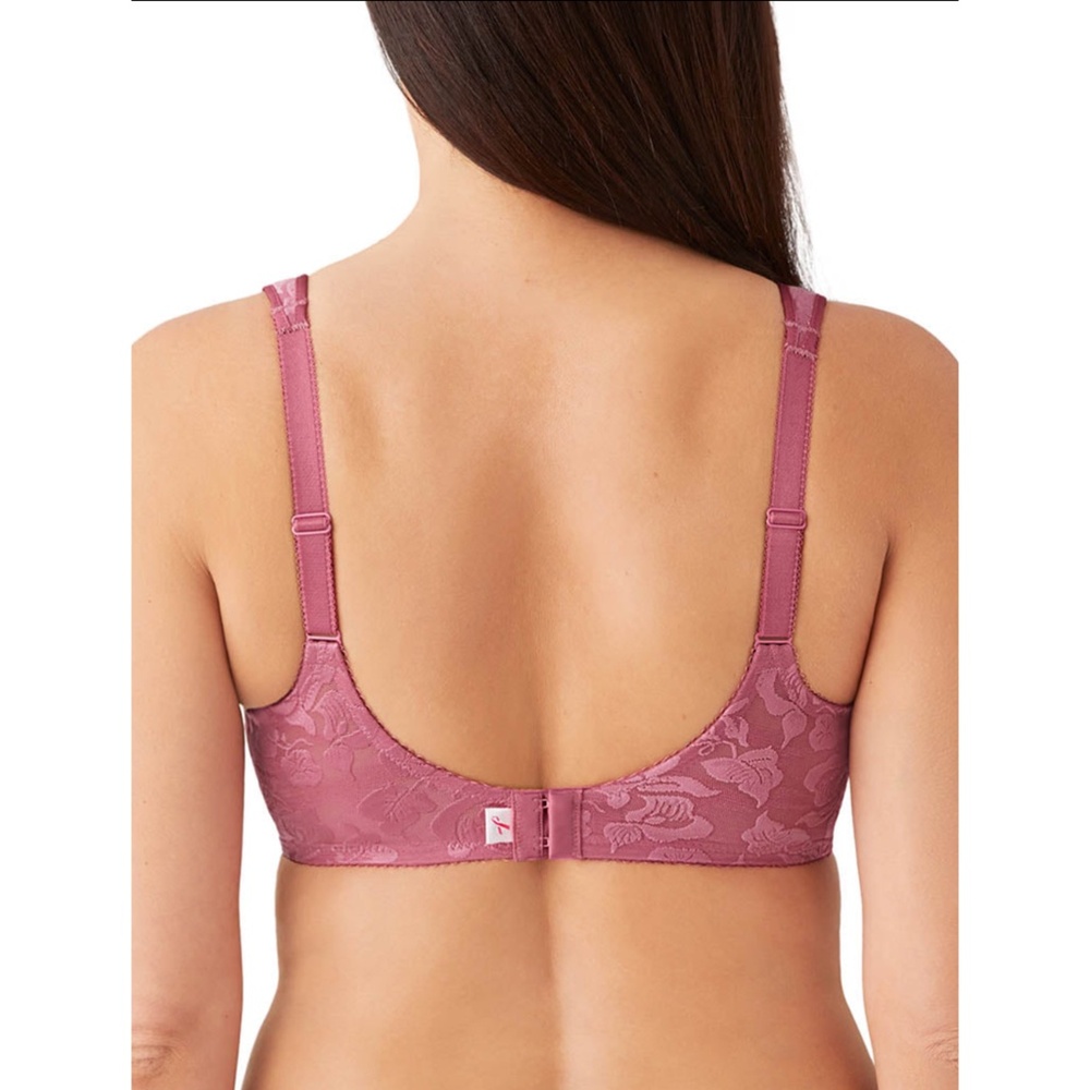 NWT New Wacoal Rose Wine Pink Floral Awareness Underwire Bra - Picture 3 of 6